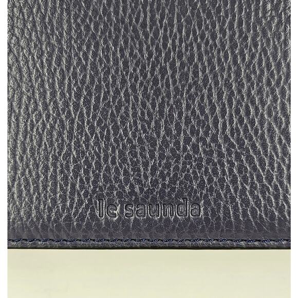 LE SAUNDA BLACK QUILTED VEGAN LEATHER CROSSBODY BAG W/ CONVERTABLE FLAPS 8" x 6" - Picture 10 of 14